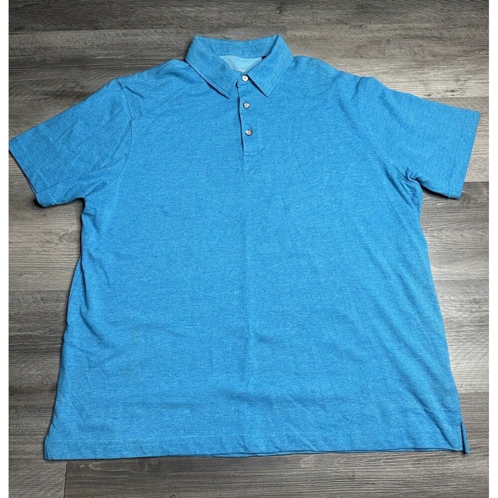 Robert Graham Polo Shirt Mens 2XL Short Sleeve Blue 100% Cotton